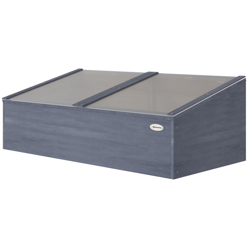 Best Wooden Cold Frame Mini Greenhouse Garden Polycarbonate Grow House with Independent Openable Top Covers for Flowers, Vegetables, Plants, 100 x 50 x 36 cm, Light Grey - Image 11