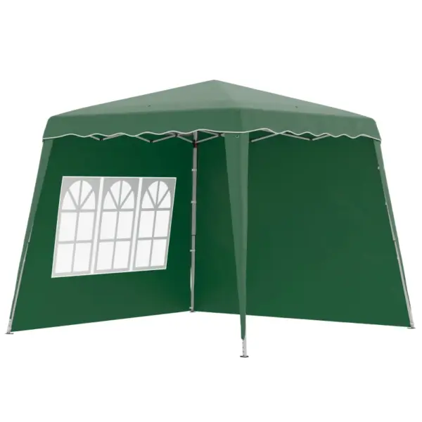 Best 2.4 x 2.4m Two Wall Pop Up Gazebo - Green