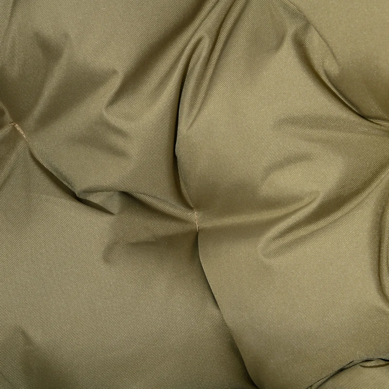 Best 2 Seater Egg Chair Outdoor, Folding Weave Garden Furniture Chair with Cushion, Cup Pockets - Khaki - Image 8