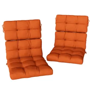 Best Set of Two Padded Outdoor Seat Cushions - Orange