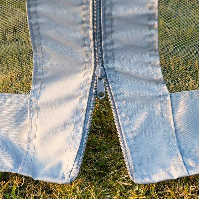 Best 3 x 3 m Metal Gazebo, Garden Pavillion, Double Roof Outdoor Canopy Shelter with Mesh Sidewalls, Grey - Image 12