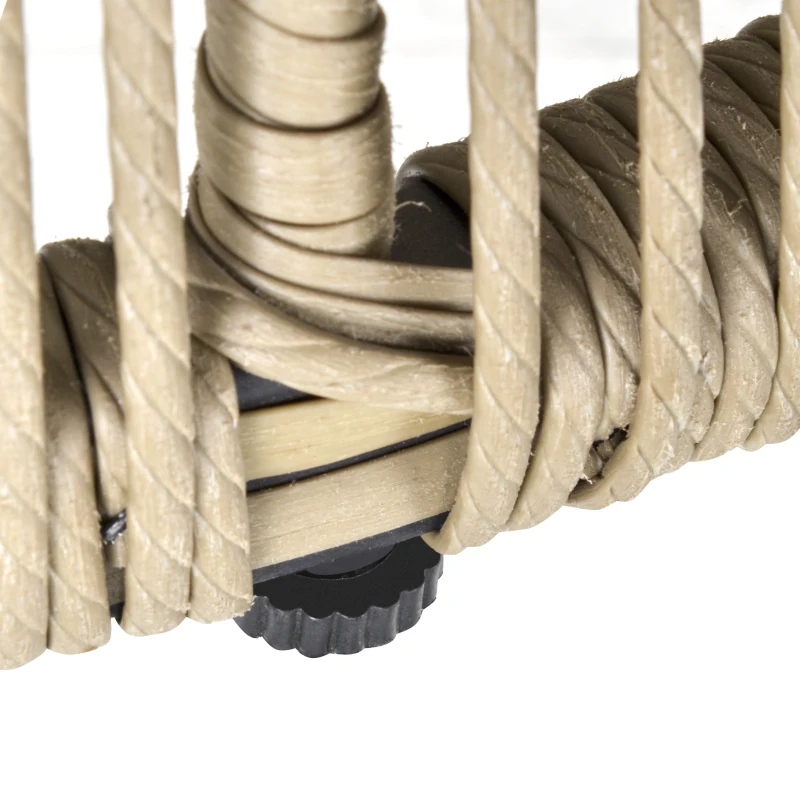 Best 3 Pieces Rattan Bistro Set, Wicker Garden Furniture Set with Cushions, Glass Top Coffee Table and Chairs for Outdoor, Patio, Balcony, Brown - Image 8