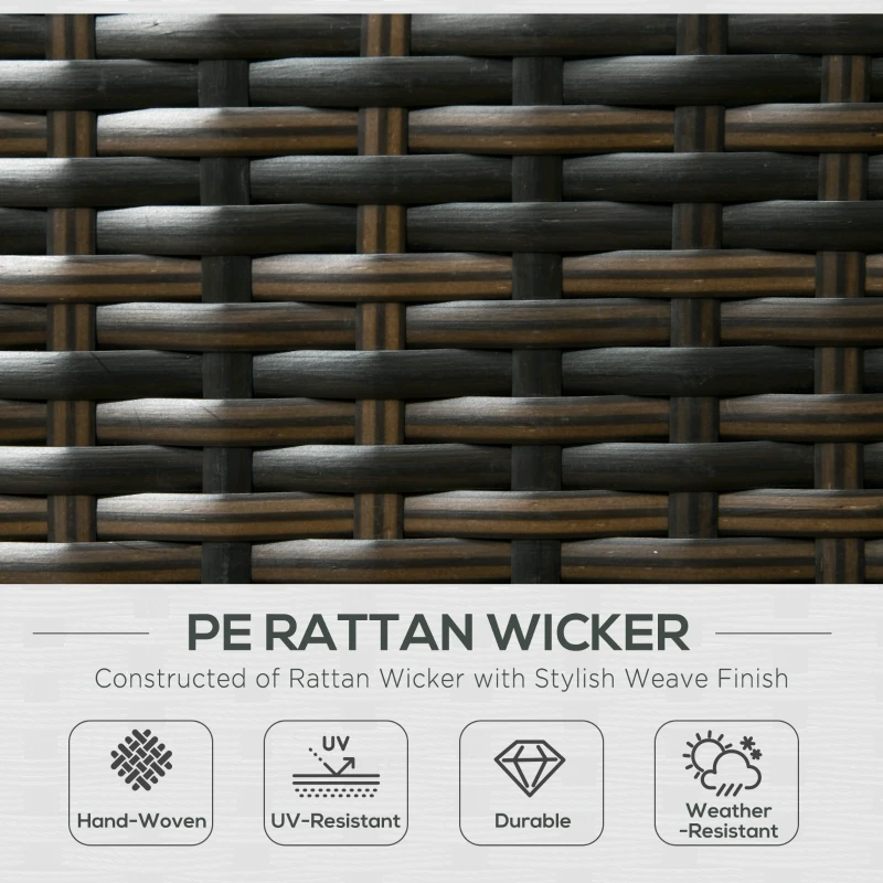 Best 7-Seater PE Rattan Corner Sofa Set, Garden Furniture Set, Patio Wicker Sofa Seater w/ Cushion, Washable Cushion Cover & Tempered Glass Table, Brown - Image 4