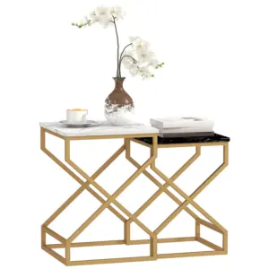 Best Set of Two Marble-Effect Nesting Tables