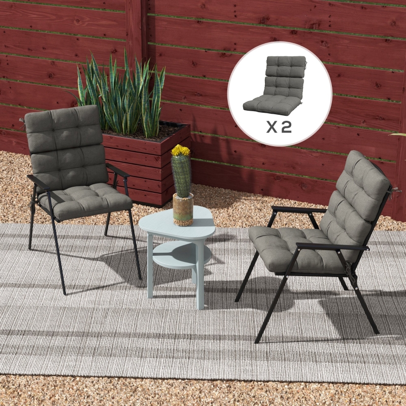 Best 2-Piece Seat Cushion Replacement with Backrest, Garden Patio Chair Cushions Set with Ties, Charcoal Grey - Image 10