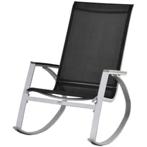 Best Rocking Chair Sun Lounger Garden Seat Patio High Back Texteline Black
