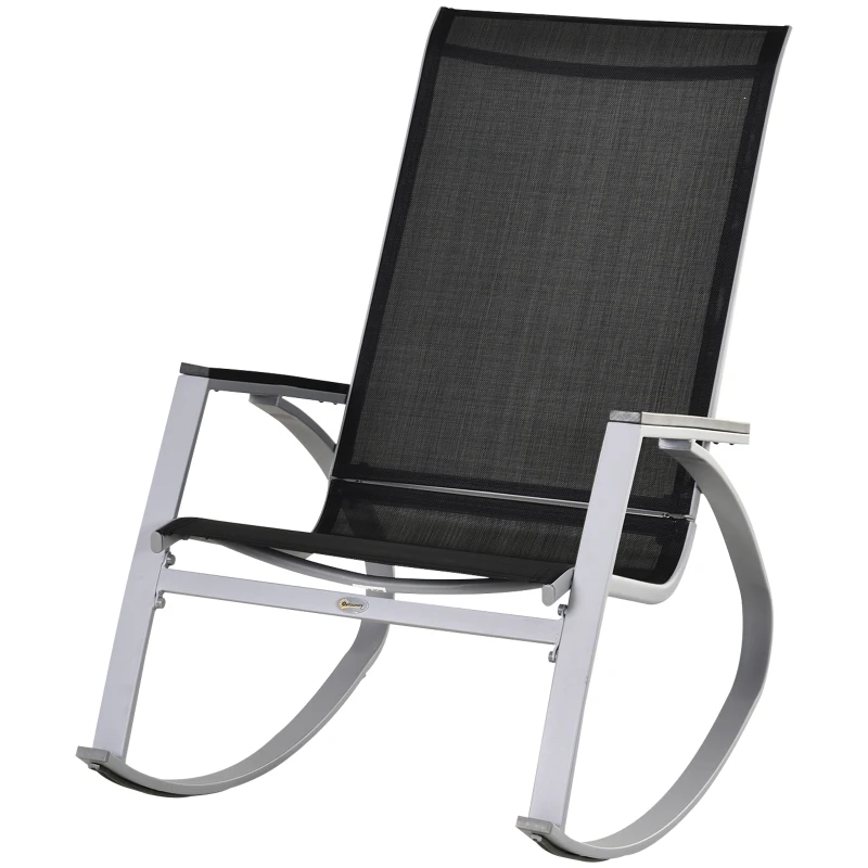 Best Rocking Chair Sun Lounger Garden Seat Patio High Back Texteline Black
