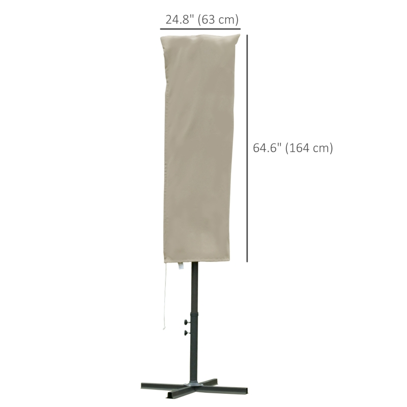 Best Outdoor Cantilever Umbrella Cover with Rod, Zipper, Khaki - Image 3