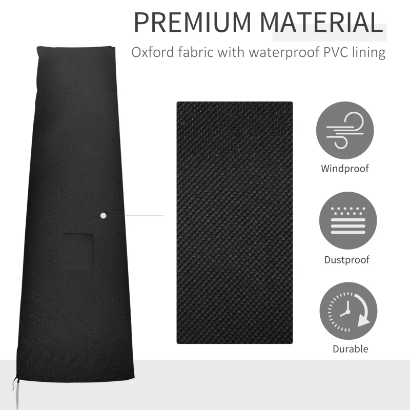 Best Garden Parasol Cover Waterproof Outdoor Cantilever Banana Umbrella Protector 300D Oxford Fabric 240 x 48/70 cm for 3 m Cantilever Parasol - Image 4