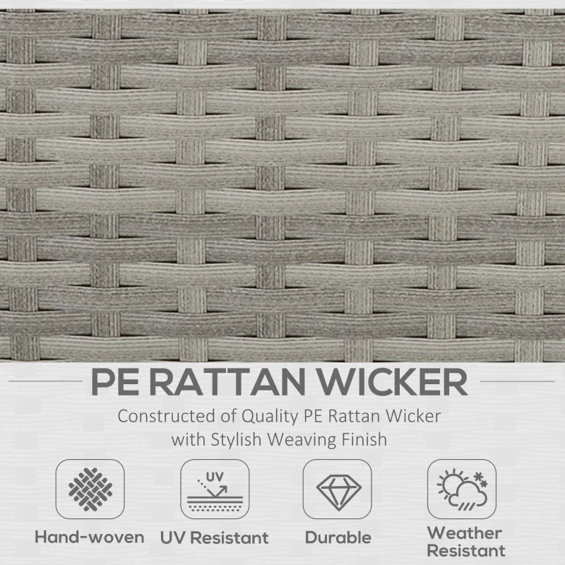 Best Six-Piece Rattan Sofa Set, with Glass-Top Table - Mixed Grey - Image 4