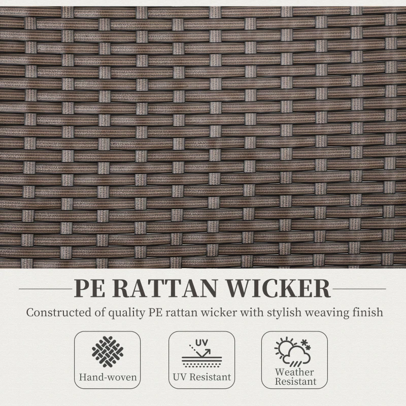 Best Outdoor Folding Rattan Chair with Armrests, High Backrest, for Garden, Camping, Balcony, Porch - Brown - Image 5