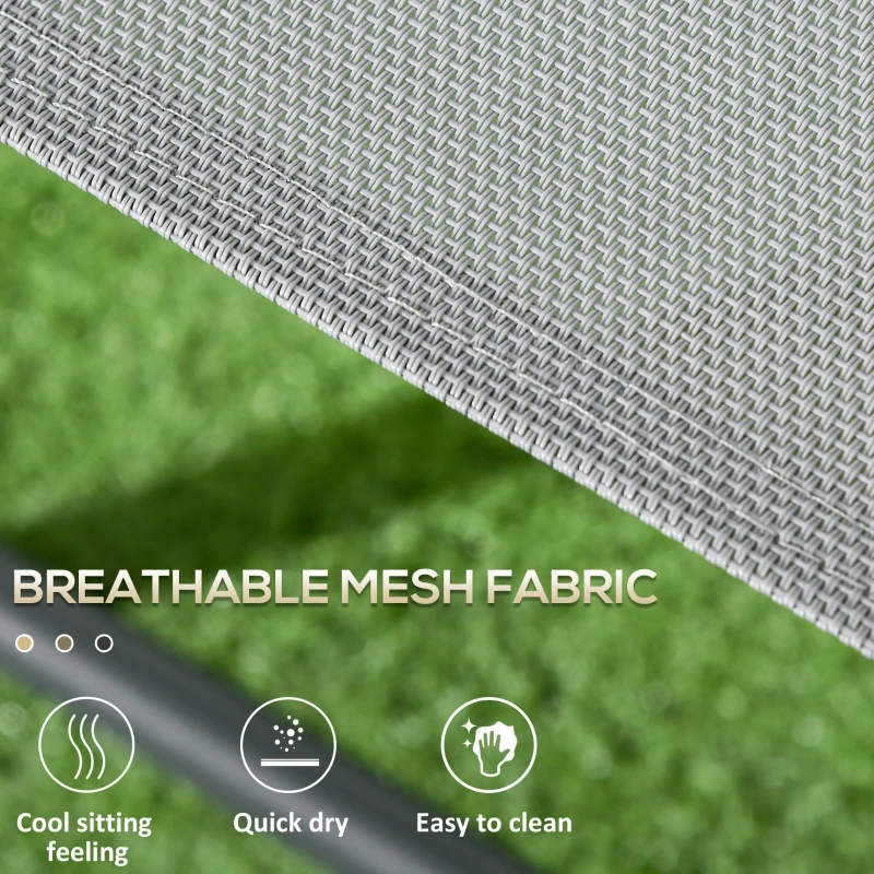 Best Three-Piece Garden Seat Set, with Glass-Top Table - Light Grey - Image 6