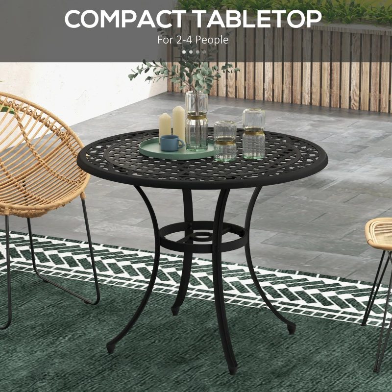 Best Φ90cm Four-Seated Round Aluminium Garden Table, with Parasol Hole - Image 5