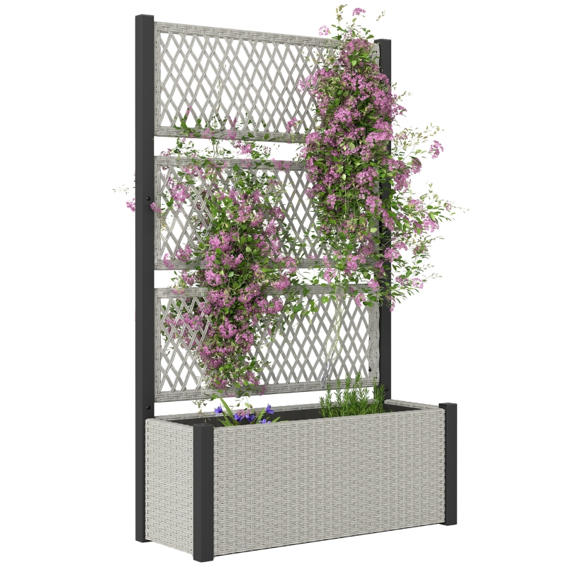 Best Garden Planter Box with Trellis, Liner for Climbing Plants, Vegetables, Flowers, 90 x 35 x 148 cm, Mixed-grey - Image 10