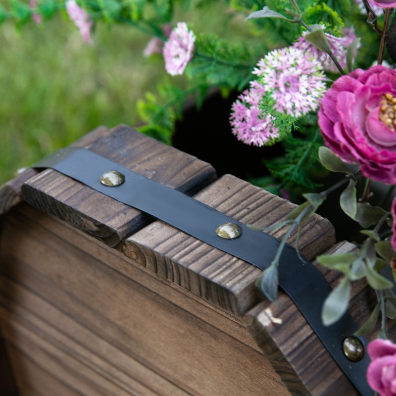 Best 2PCs 56L Wooden Planter Box Flower Plant Pot Outdoor Flower Beds Plant Box with Solid Wood Carbonized Colour - Image 10