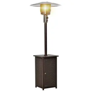 Best 12KW Patio Gas Heater Freestanding Outdoor Garden Heating Rattan Furniture Wicker Table Top