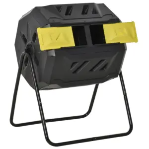 Best 160L 360° Rotating Dual Chamber Composter - Yellow