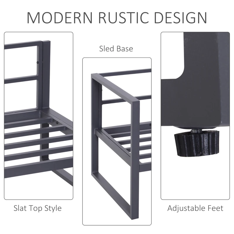 Best 6 PCs Outdoor Indoor Sectional Sofa Set Thick Padded Cushions Aluminium Frame 5 Seaters 1 Coffee Table Footrest Grey - Image 7