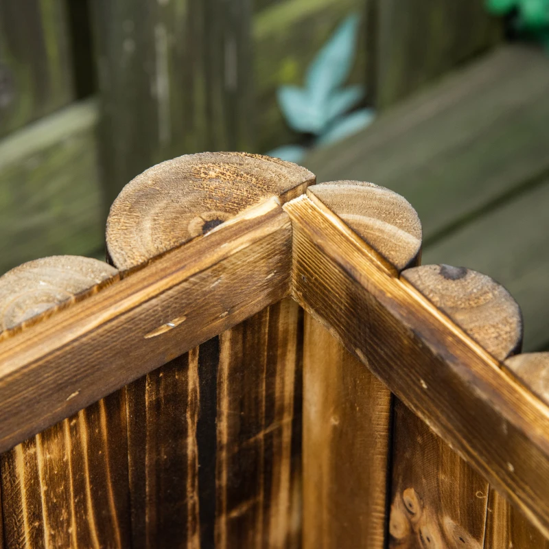 Best 52L Raised Flower Bed Wooden Rectangular Planter Container Box Herb Pot Flower Pot 78L x 35W x 30H (cm) - Image 8