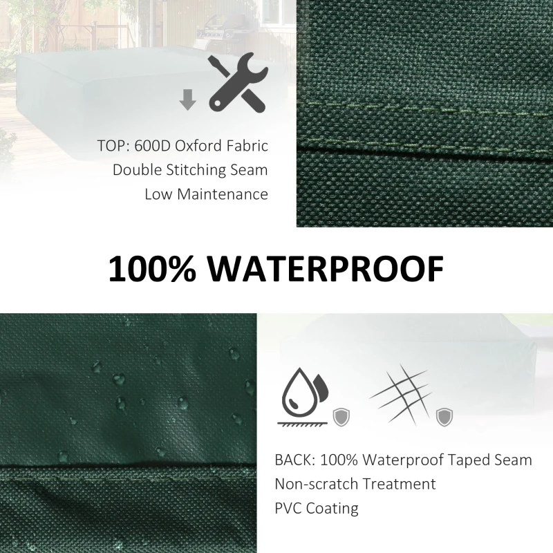 Best Large Patio Garden Furniture Set Cover 600D Oxford Square Waterproof, 230 x 230 x 70 cm, Green - Image 4
