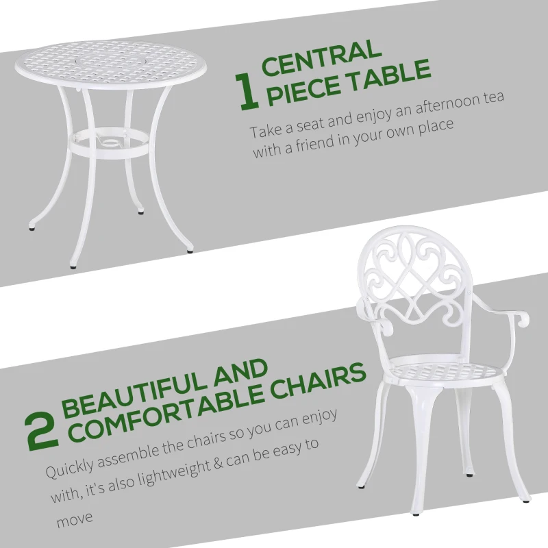 Best Three-Piece Elegant Aluminium Garden Set - White - Image 4