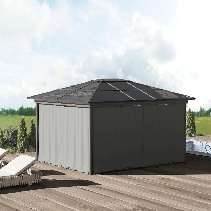 Best Replacement Gazebo Curtains, 4-Panel Gazebo Side Panels Only, for 3 x 3 (M) Gazebos or Pergolas, Hooks/C-Rings Included, Light Grey - Image 10