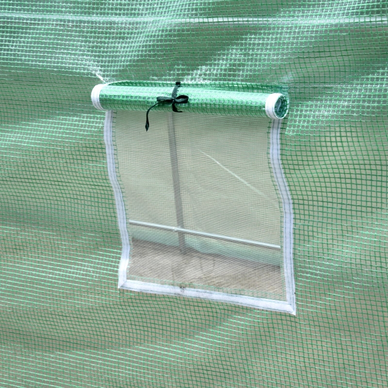 Best 4 x 2 x 2 m Polytunnel Greenhouse with Roll-up Door and 6 Mesh Windows, Walk-in Garden Tunnel Warm House Tent with UV-resistant PE Cover and Galvanised Steel Frame, Green - Image 10