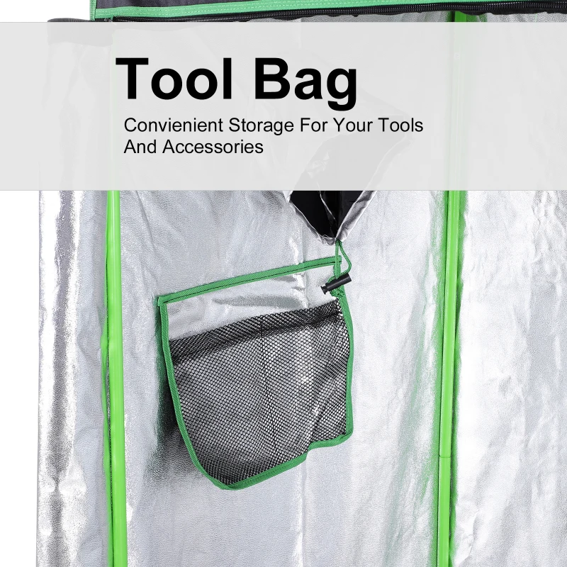 Best Grow Tent Reflective Mylar Hydroponic with Adjustable Vents and Floor Tray for Indoor Plant Growing, 120 x 60 x 150 cm (47" x 23.5" W x 59") - Image 6