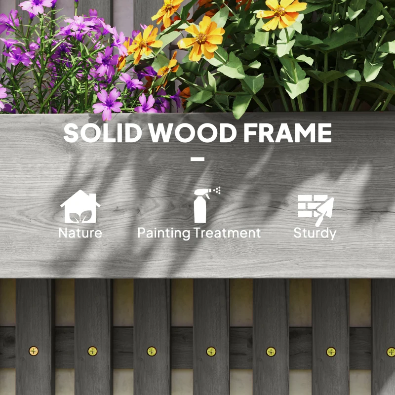 Best Wall-mounted Wooden Garden Planters with Trellis, Drainage Holes and 3 Planter Boxes for Patio, Grey - Image 8