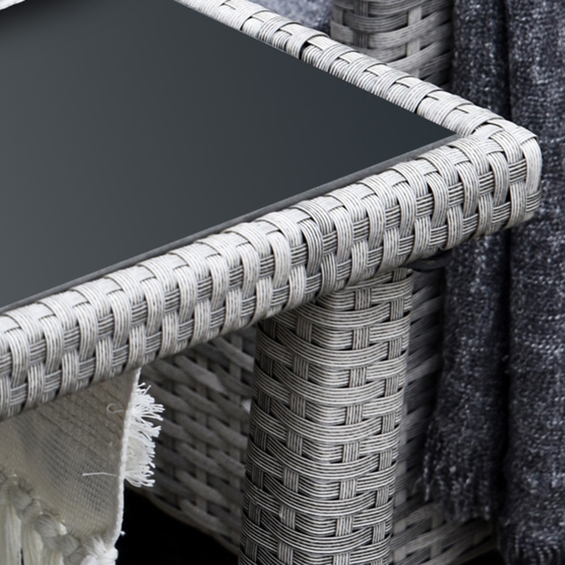 Best 6-Seater Rattan Dining Set Sofa Table Footstool Outdoor w/ Cushion Garden Furniture - Image 11