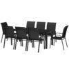 Best 8 Seater Garden Dining Set with Stacking Chairs, Rectangular Tempered Glass Top, Garden Furniture Set, Outdoor Dining Table and Chairs for Patio, Balcony, Poolside, Black - Image 11