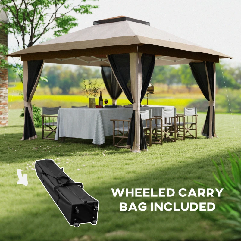 Best 3.6 x 3.6m Pop-Up Gazebo, with Accessories - Beige - Image 7