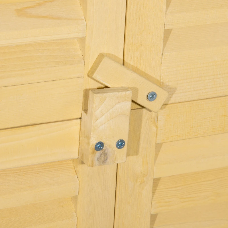 Best 87 x 47 x 160cm Wooden Garden Shed, Sheds & Outdoor Storage with Asphalt Roof and 2 Lockable Doors, Natural - Image 8