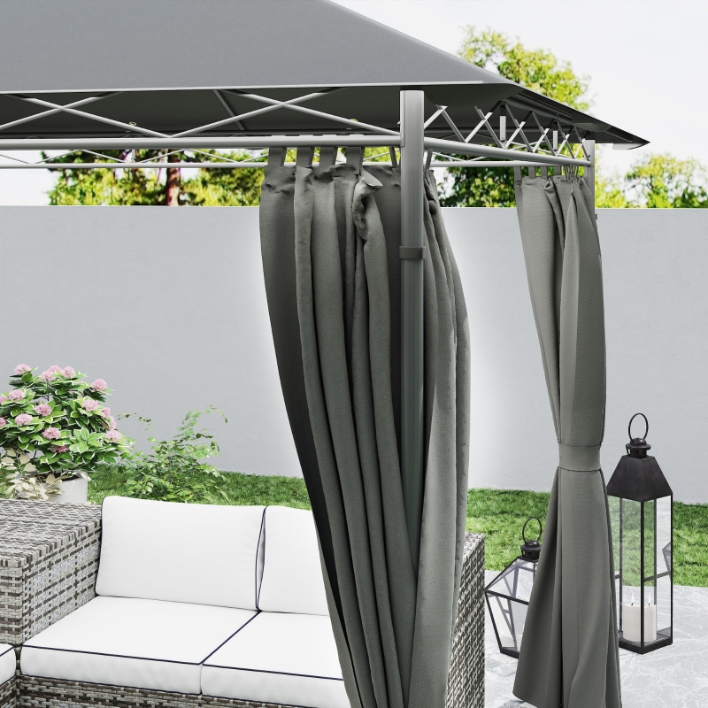 Best 3 x 3 m Solar LED Metal Gazebo - Dark Grey - Image 9