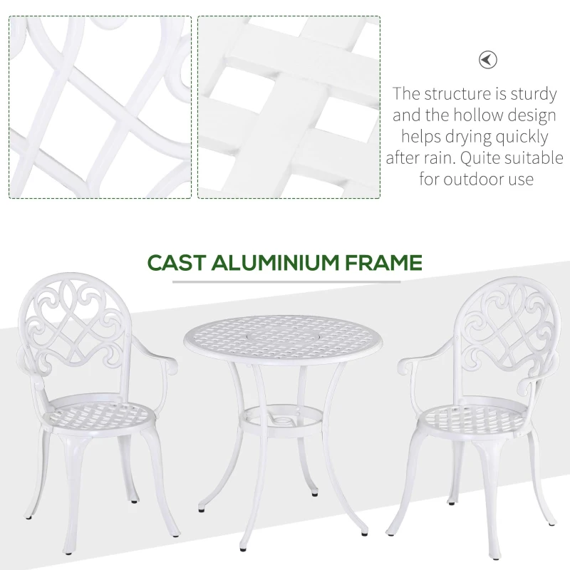 Best Three-Piece Elegant Aluminium Garden Set - White - Image 5