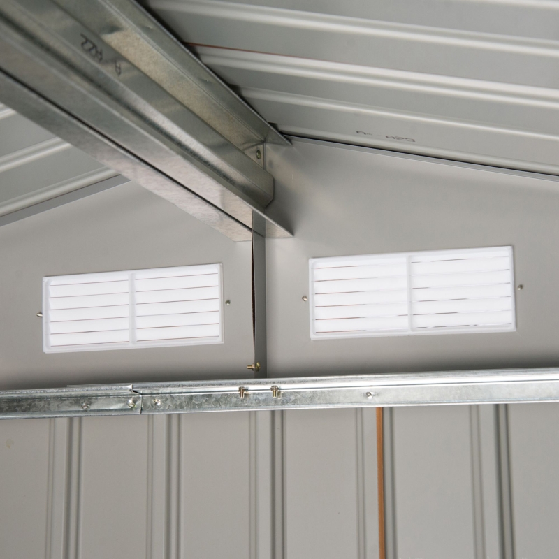 Best 7 x 4ft Lockable Metal Garden Tool Storage Shed Storage - Light Brown - Image 10