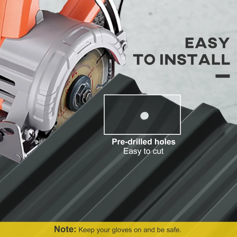 Best Corrugated Roofing Sheets, Pack of 24, Galvanised Metal Roofing Sheets for Greenhouse, Garage, Storage Shed, Carport, 129 x 45cm, Dark Grey - Image 5