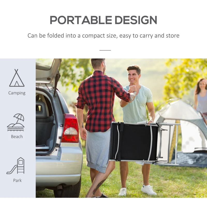 Best Steel Frame Outdoor Garden Padded Sun Lounger w/ Pillow Black - Image 6