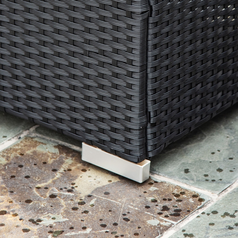 Best 4-Seater Rattan Sofa Set Garden Rattan Furniture Wicker Steel Chair Seat Furniture Patio Rattan Garden Sofa Black - Image 10