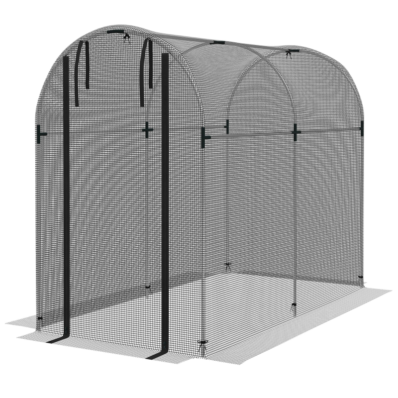 Best Galvanised Steel Fruit Cage, Plant Protection Tent with Zipped Door, 1.2 x 2.4 x 1.9m, Black - Image 11