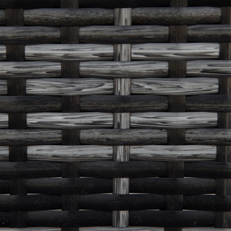 Best Rattan Footstool Wicker Ottoman with Padded Seat Cushion Outdoor Patio Furniture for Garden Poolside Living Room, 50 x 50 x 35 cm, Grey - Image 9