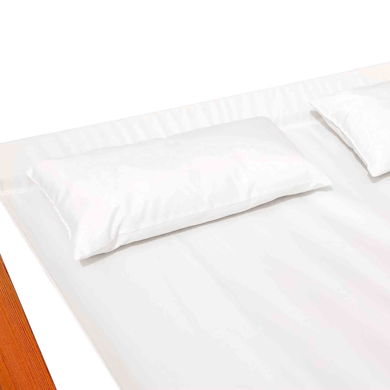 Best Garden Day Rocking Bed Sun Lounger Patio Furniture Hammock With Pillows Wood - Image 9