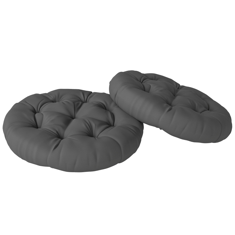 Best Set of Two Φ60cm Outdoor Cushions - Dark Grey - Image 10