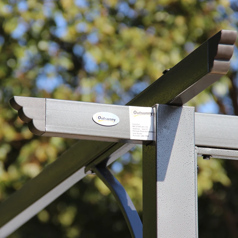 Best 3.5M X 3.5M Metal Pergola Gazebo Awning Retractable Canopy Outdoor Garden Sun Shade Shelter Marquee Party BBQ, Grey - Image 8