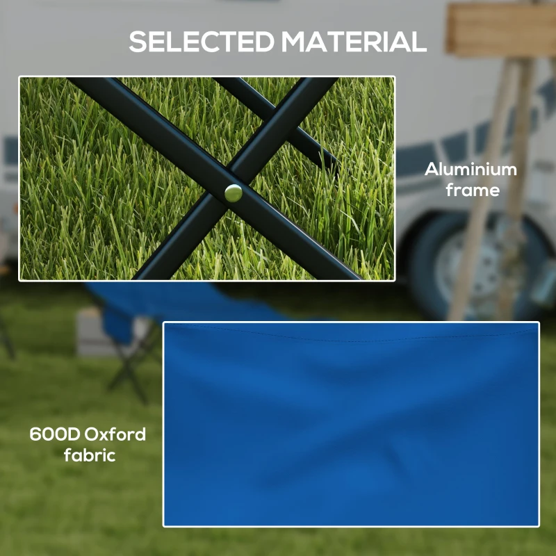 Best Foldable Sun Lounger, Outdoor Tanning Sun Lounger Chair with Side Pocket, Headrest, Oxford Seat, for Beach, Yard, Patio, Dark Blue - Image 5