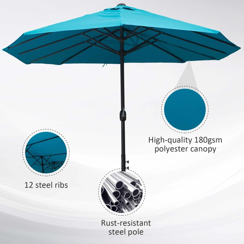 Best 4.6m Canopy Parasol - Blue - Image 7