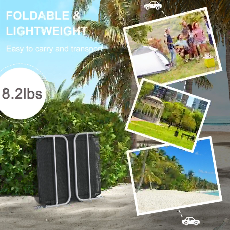 Best Set of Two Steel Frame Sun Loungers, with Reclining Backs - Black - Image 6