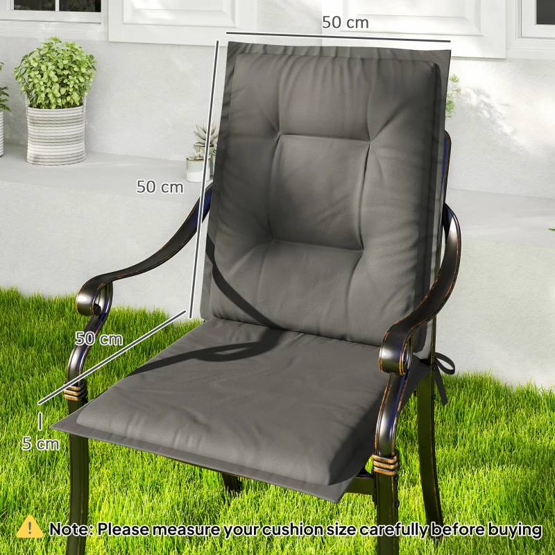 Best Set of Four Padded Garden Seat Cushions - Light Grey - Image 3