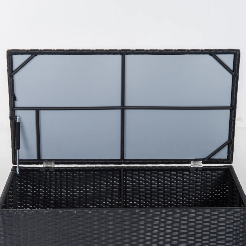 Best 6 Pieces Rattan Garden Furniture Set, 4 Seater Wicker Garden Corner Sofa Set with 2 Storage Tables and Loveseats, Outdoor Conversation Furniture with Cushions for Conservatory, Patio, Black - Image 8