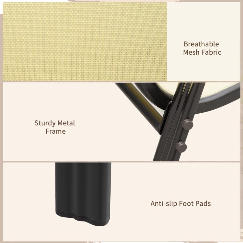 Best Set of Four Stackable Mesh Seat Chairs - Beige - Image 6